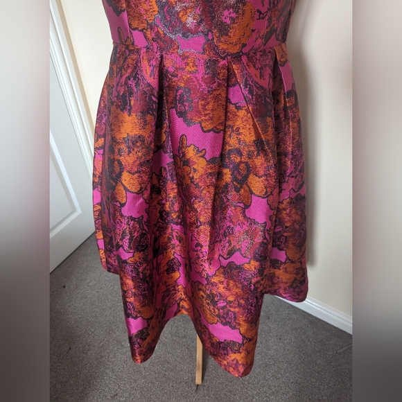 ASOS Bardot off the shoulder collar occasion midi dress size 16 stiff zip - Picture 5 of 6